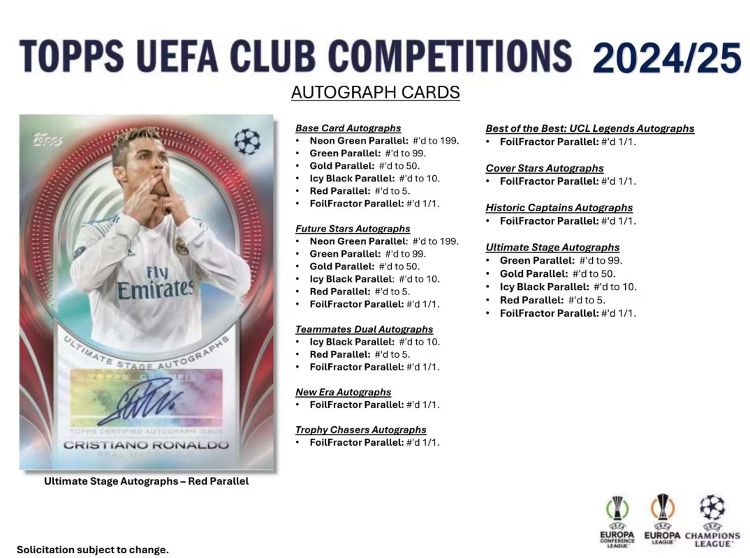 2024-25 Topps UEFA Club Competitions Cartes Foot Soccer Blaster Box Topps