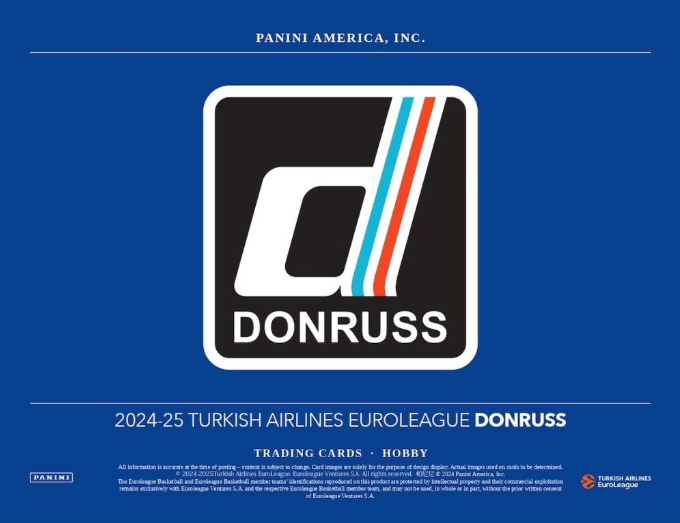 2024-25 Panini Donruss Euroleague Cartes Basketball NBA Hobby Box Panini