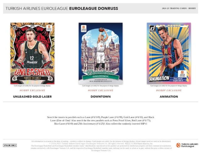 2024-25 Panini Donruss Turkish Airlines Euroleague Cartes Basketball NBA Hobby Box