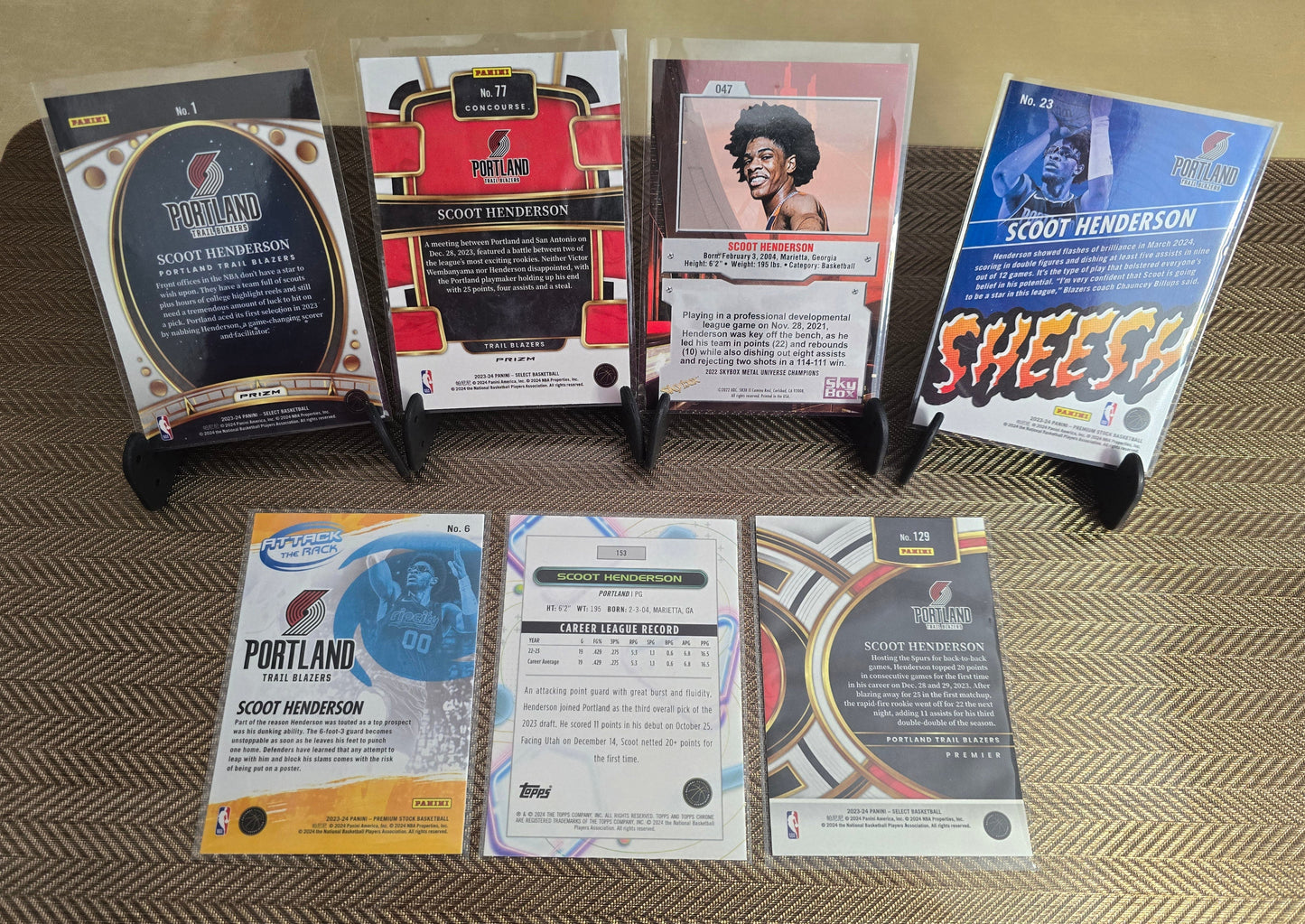 Lot 7 cartes collection sport Basketball SCOOT HENDERSON Panini