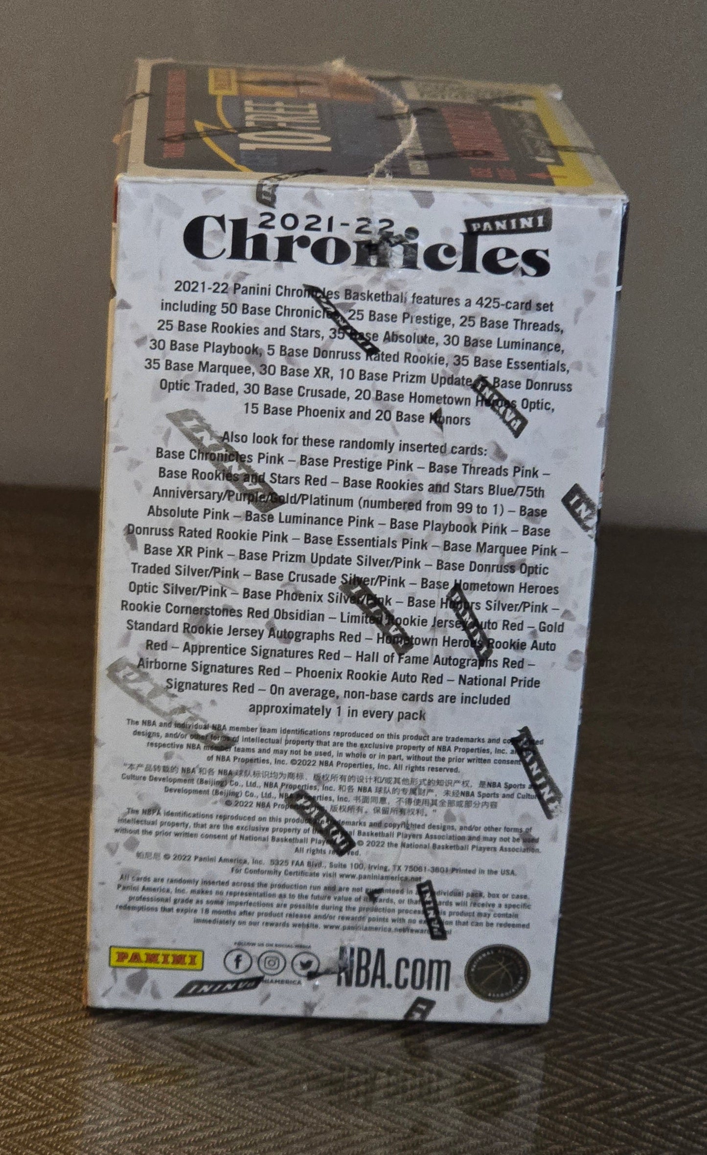 2021-22 Panini Chronicles Cartes Basketball NBABlaster Box (Pink Parallels!) Panini