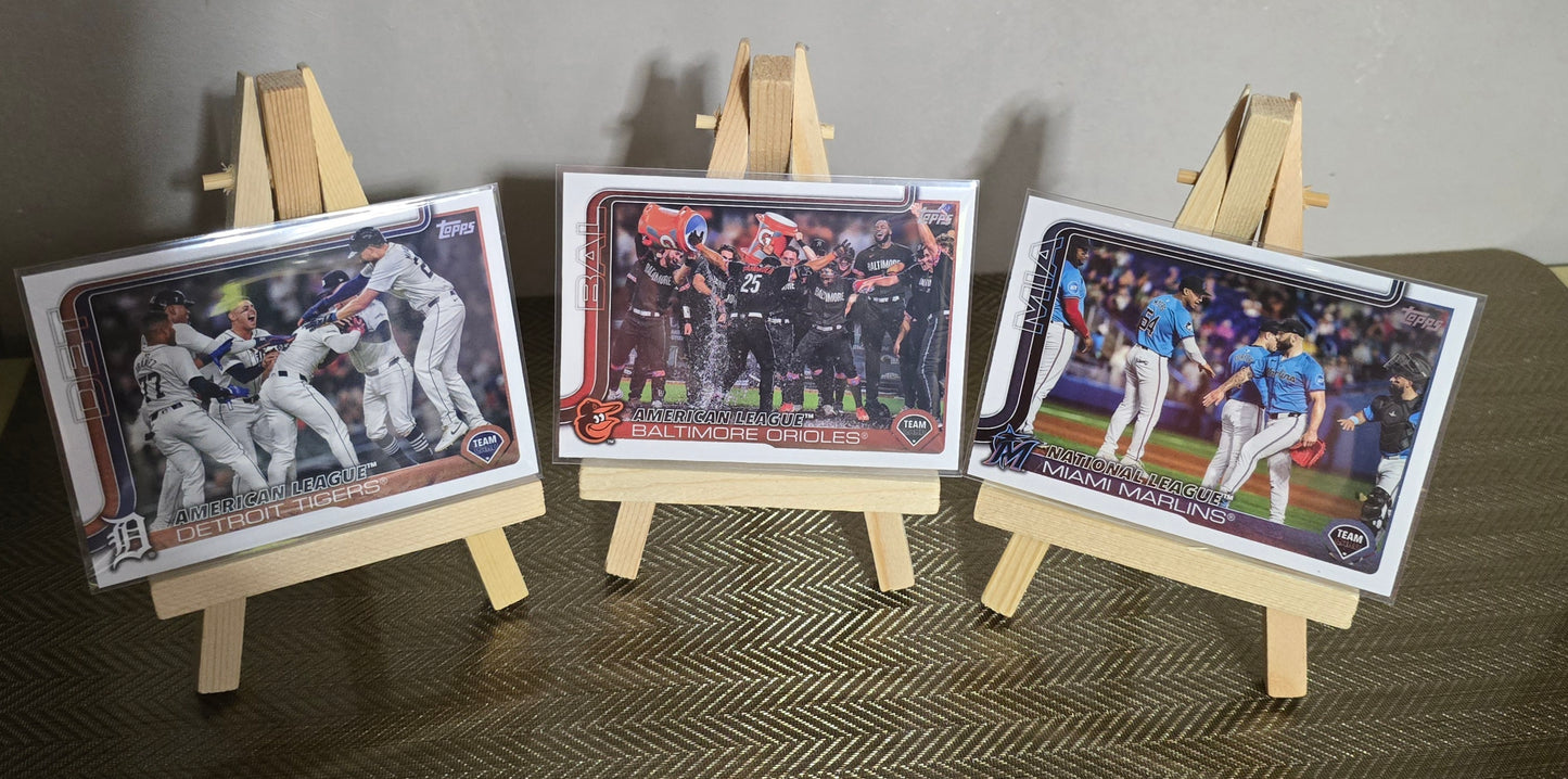 Lot 3 Cartes collection Equipes Baseball Topps Series One 2025
