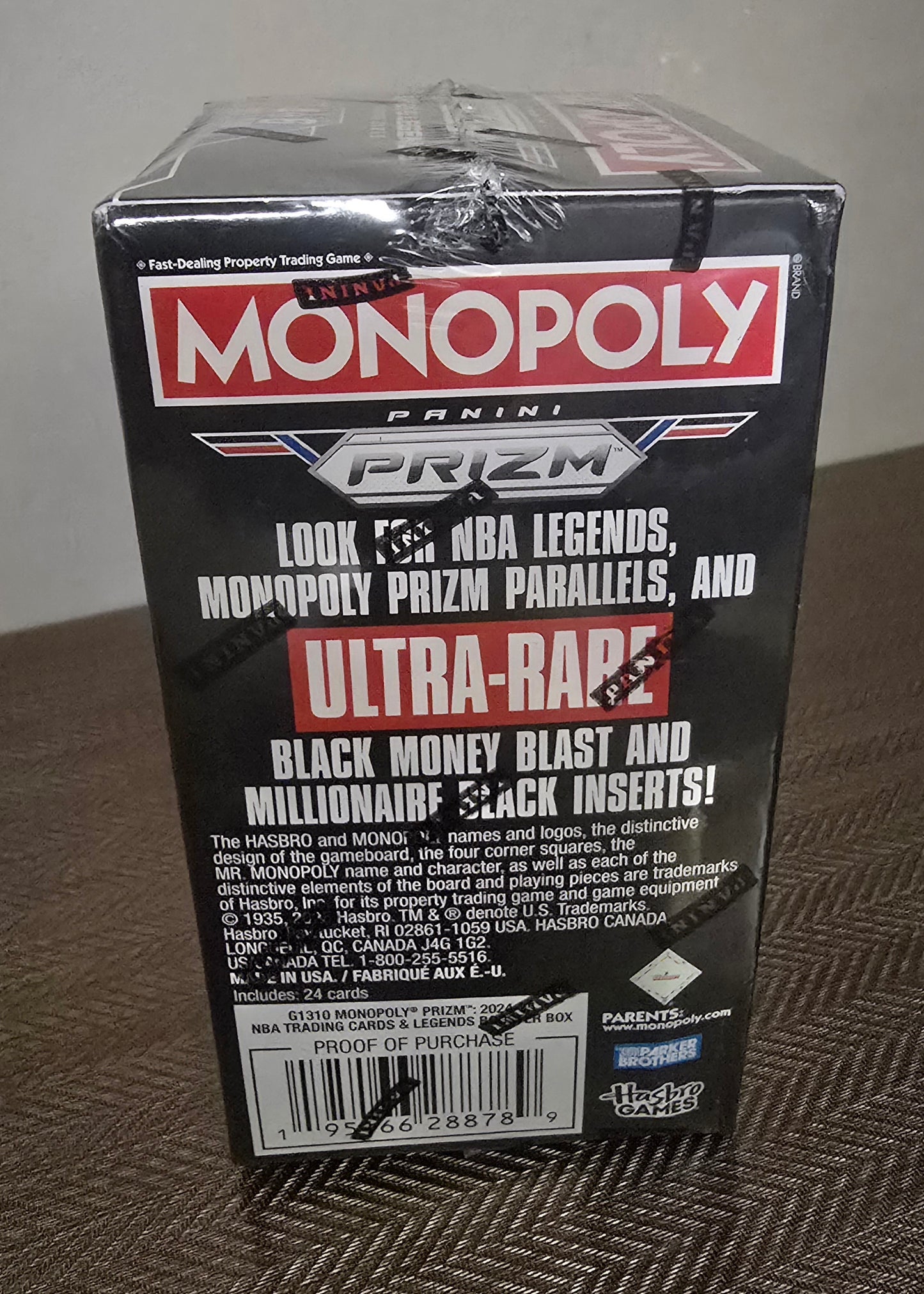 2024-25 Panini Prizm Monopoly Cartes Basketball NBA Blaster Box ( Millionaire Black Inserts! )