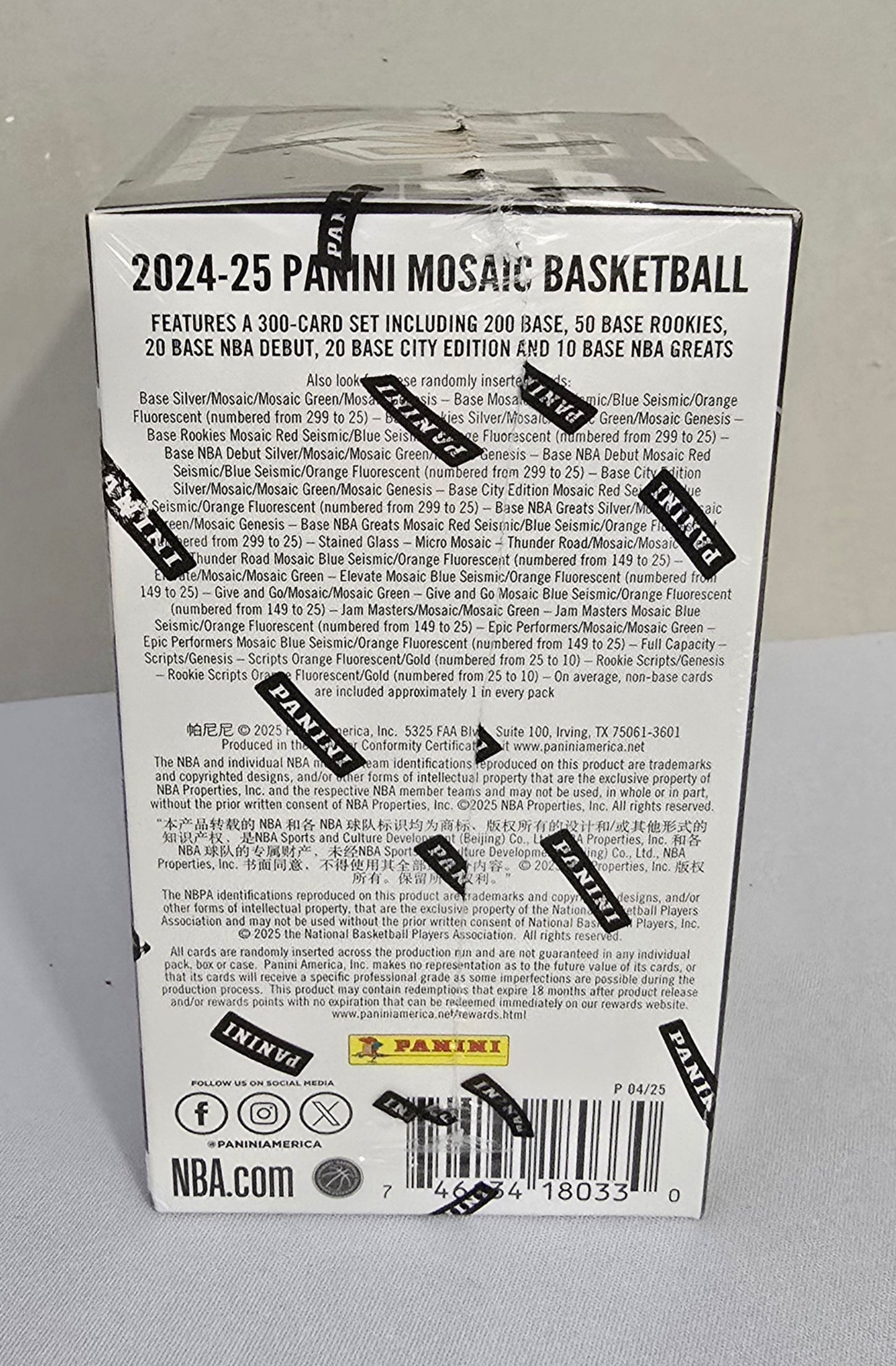 2024-25 Panini Mosaic Cartes Basketball NBA Blaster Box