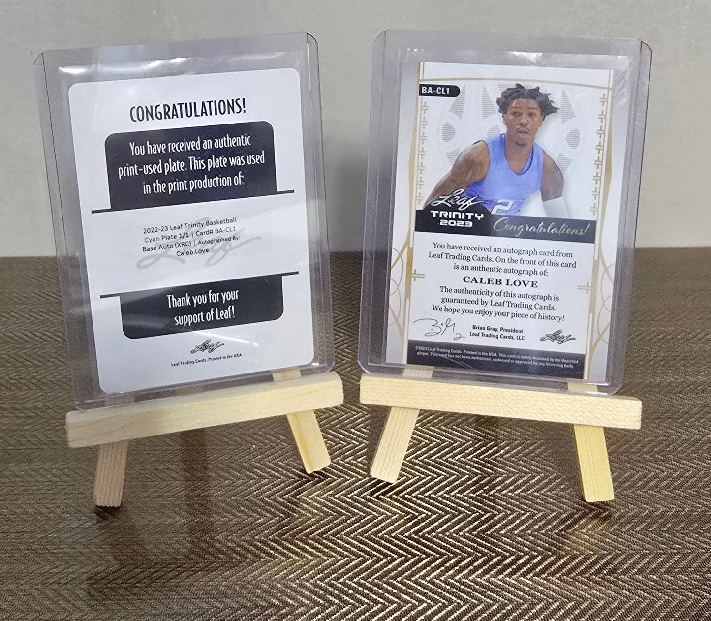 Lot 2 cartes autographes collection sport Basketball NBA CALEB LOVE