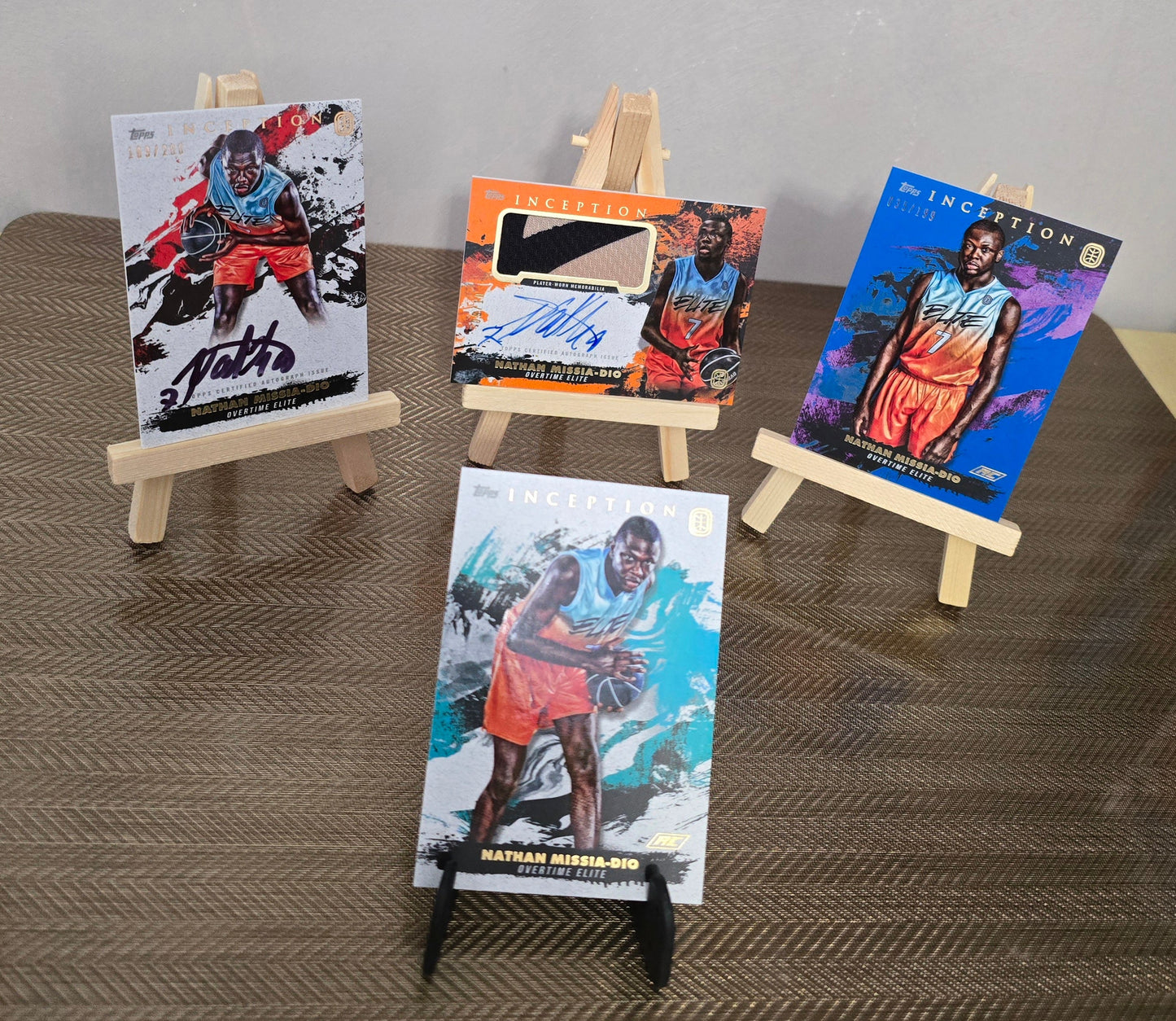 Lot 4 Cartes numérotées Auto Patch collection sport Basketball NATHAN MISSIA-DIO Topps