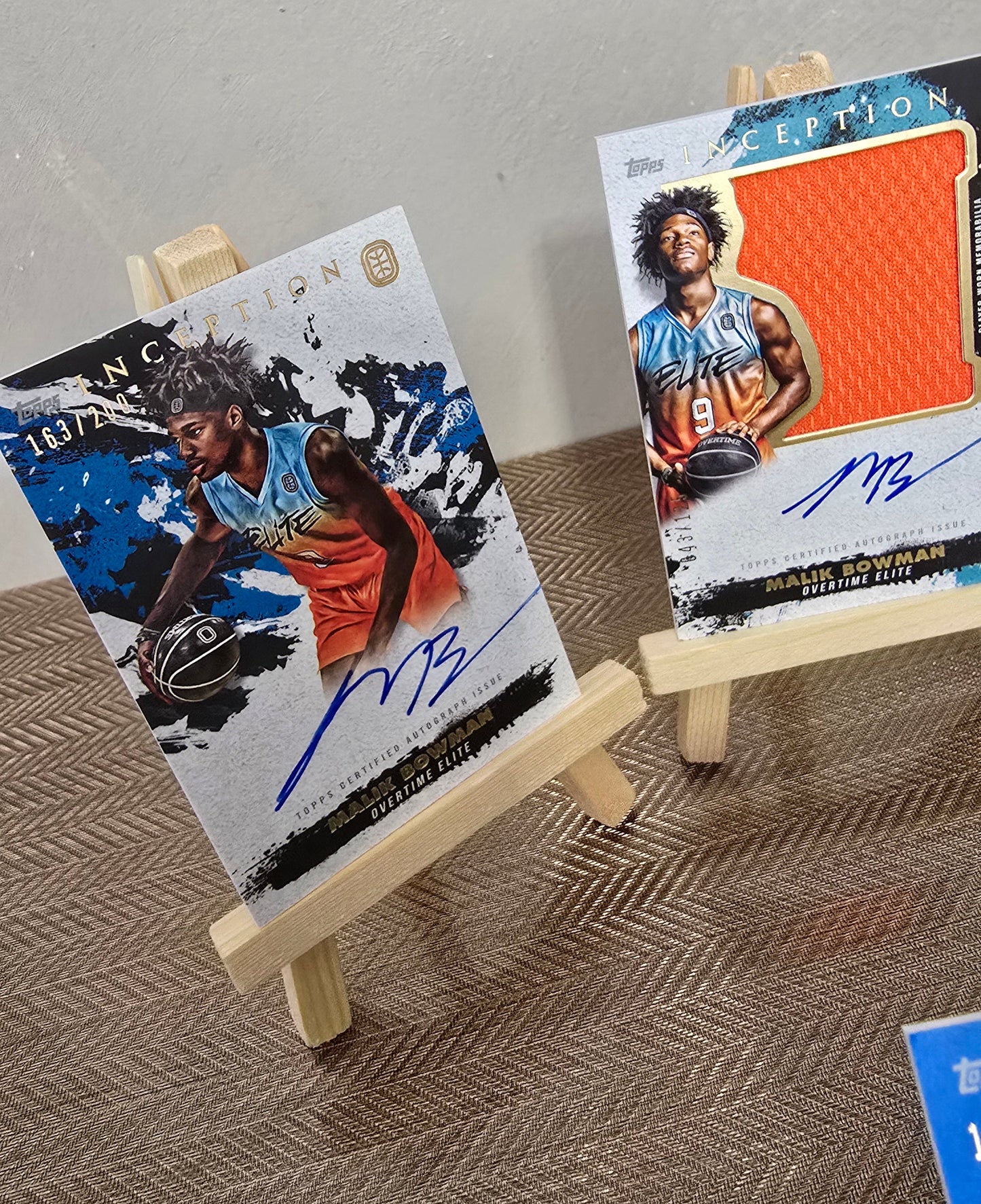 Lot 4 Cartes numérotées Auto Patch collection sport Basketball MALIK BOWMAN Topps