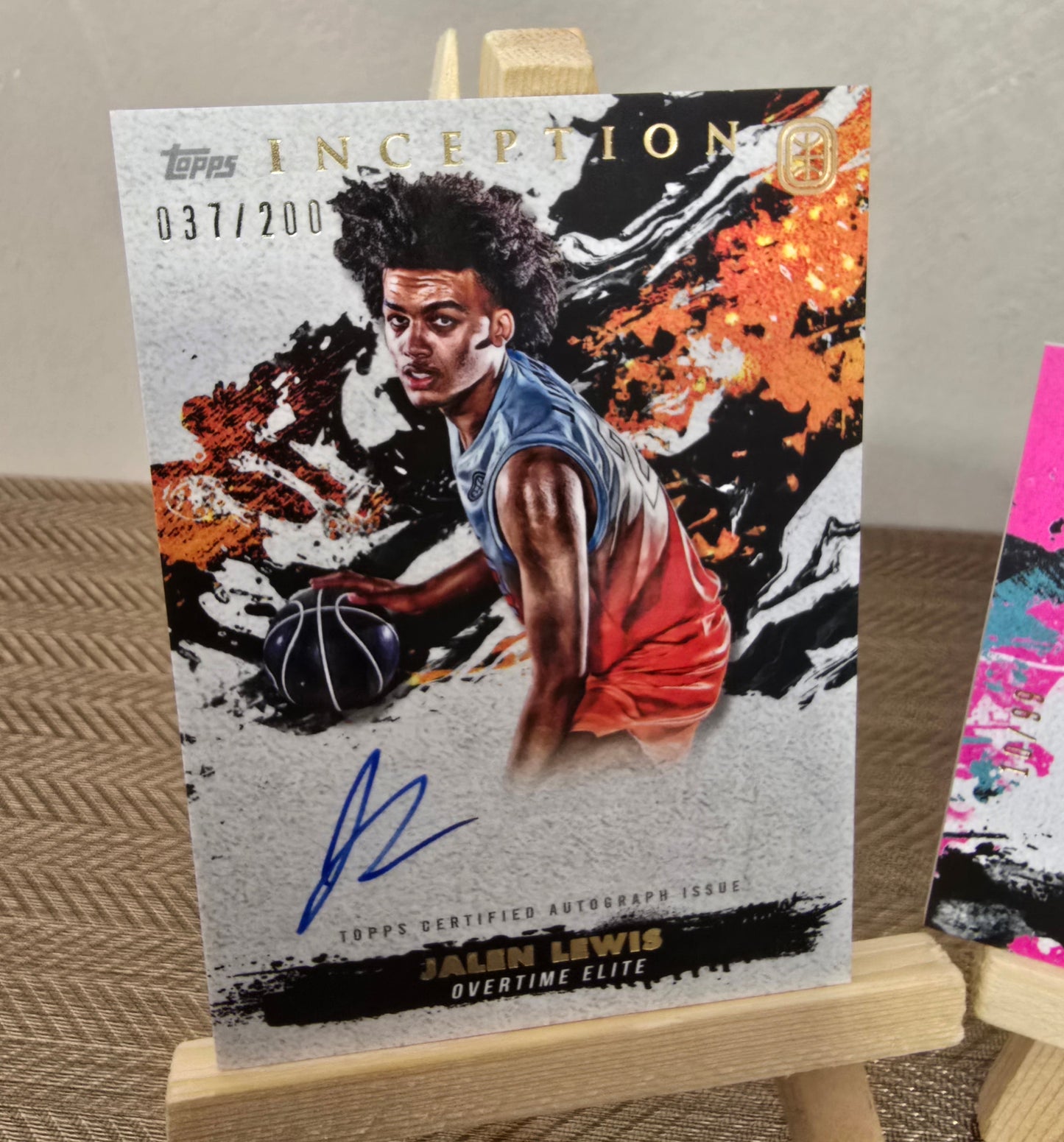 Lot 2 Cartes numérotées Auto Patch collection sport Basketball JALEN LEWIS Topps