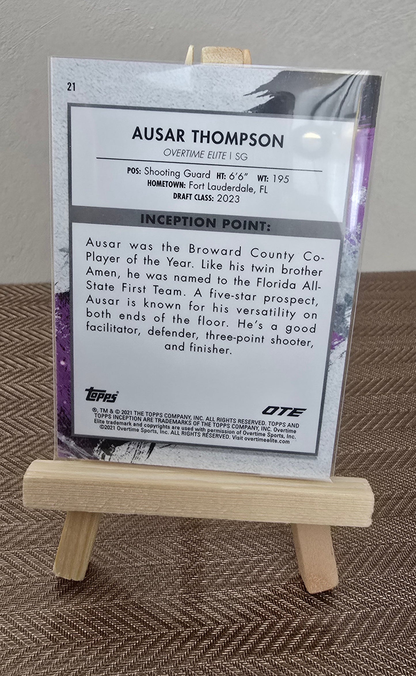 Carte numérotée 30/75 collection sport Basketball AUSAR THOMPSON Topps