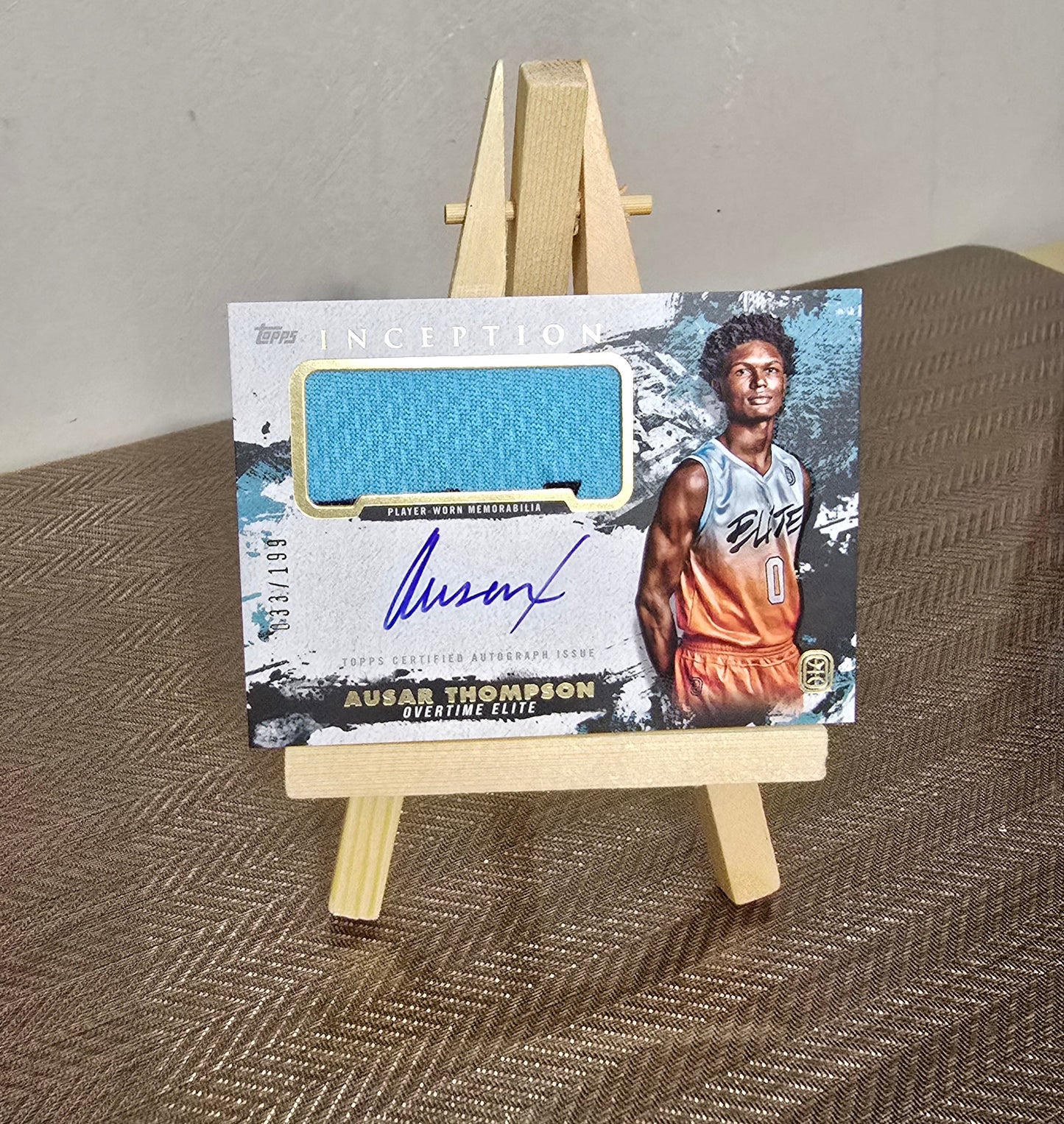 Carte Autographe Patch numérotée 033/199 collection sport Basketball AUSAR THOMPSON Topps