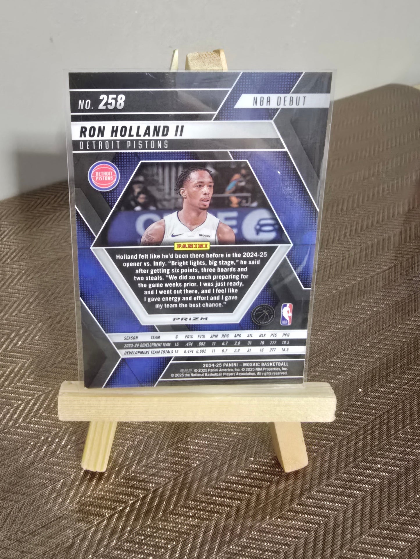 Carte GENESIS collection 24-25 Panini Mosaic - Sport Basketball RON HOLLAND II Panini