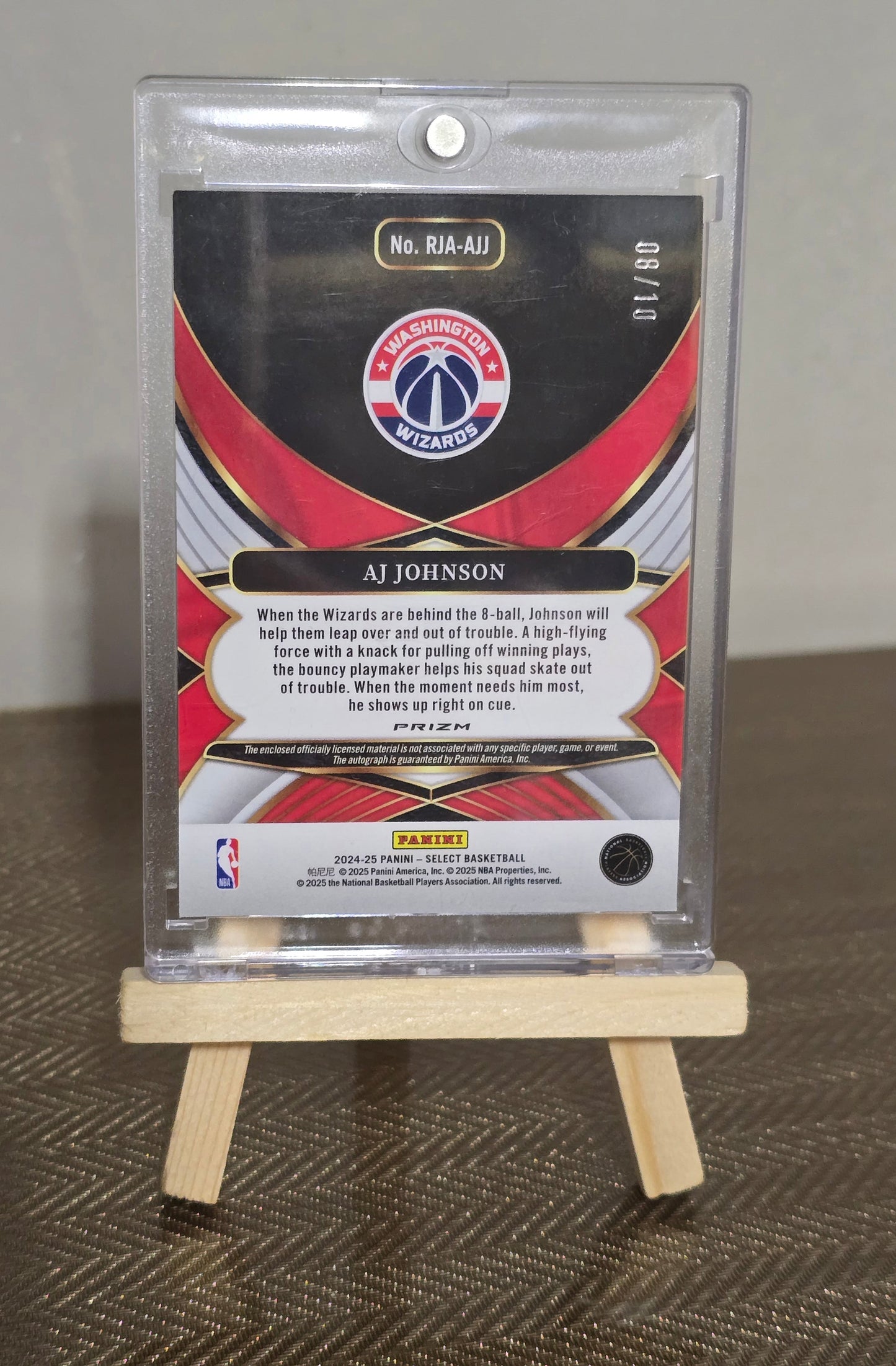 2024-25 Panini Select Basketball NBA - AJ JOHNSON - Carte Autographe + Patch #08/10 Topps
