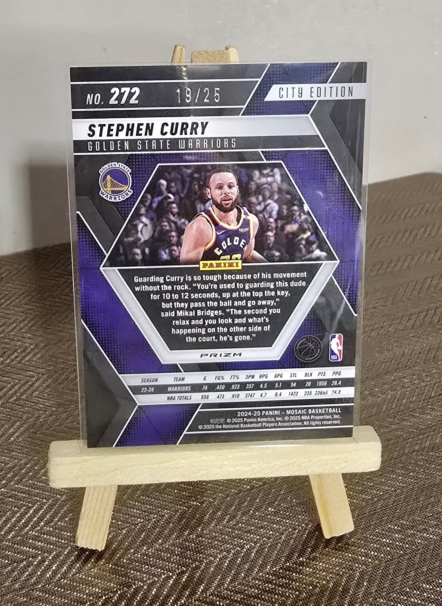 2024-25 Panini Mosaic Basketball NBA - STEPHEN CURRY - Carte #19/25 Panini