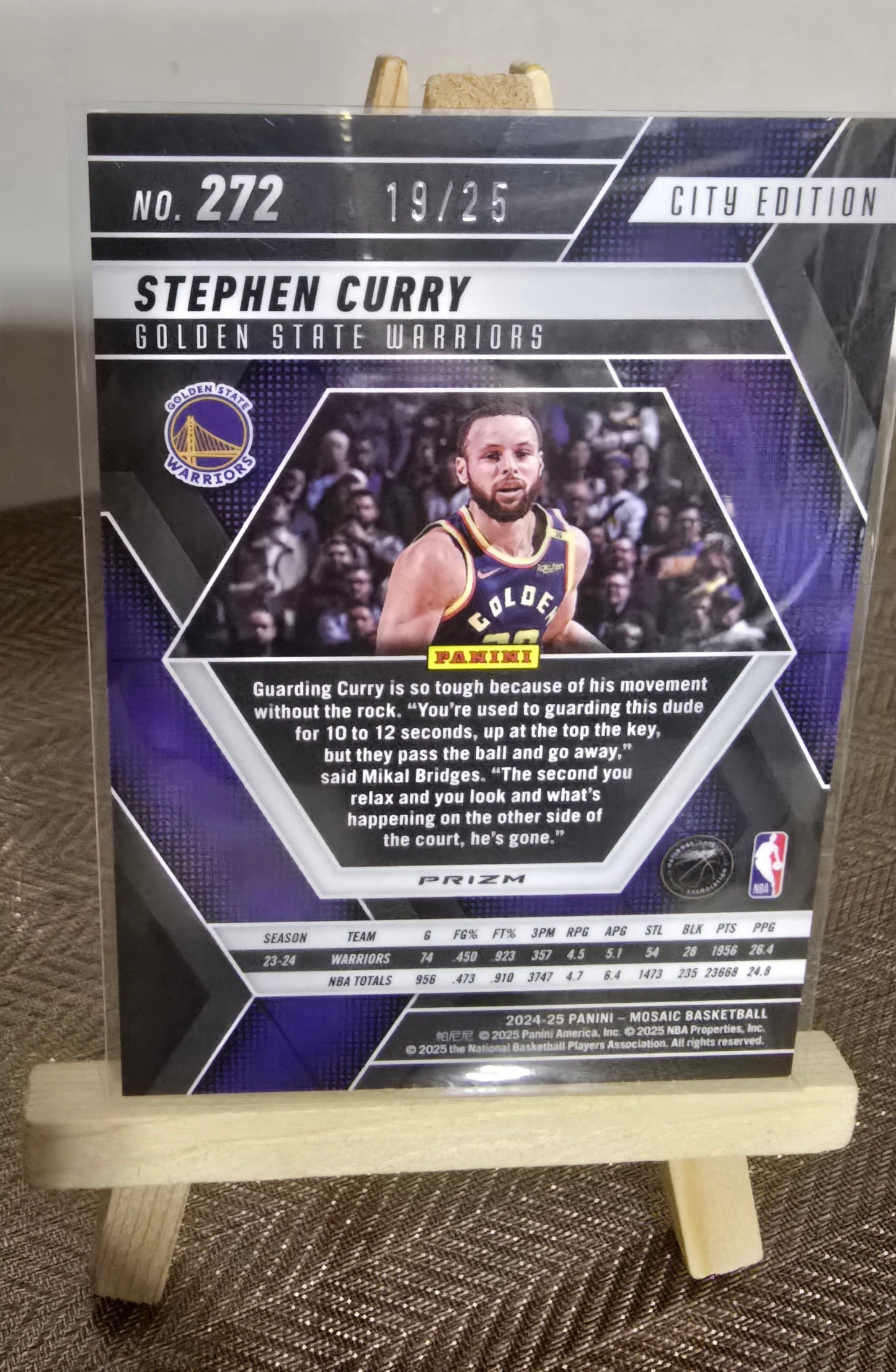 2024-25 Panini Mosaic Basketball NBA - STEPHEN CURRY - Carte #19/25 Panini