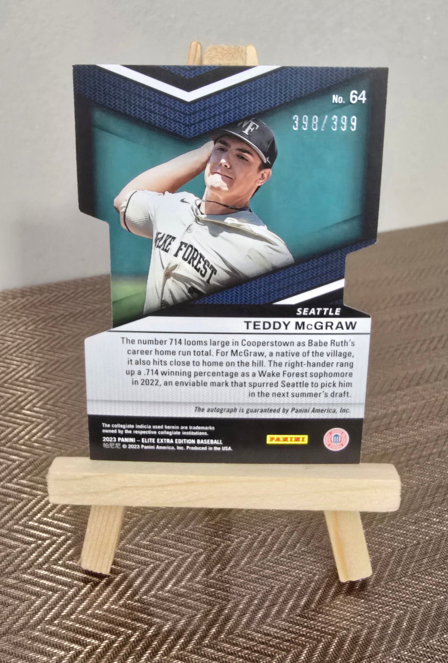 Carte Autographe numérotée #398/399 collection Baseball MLB TEDDY MC GRAW Panini