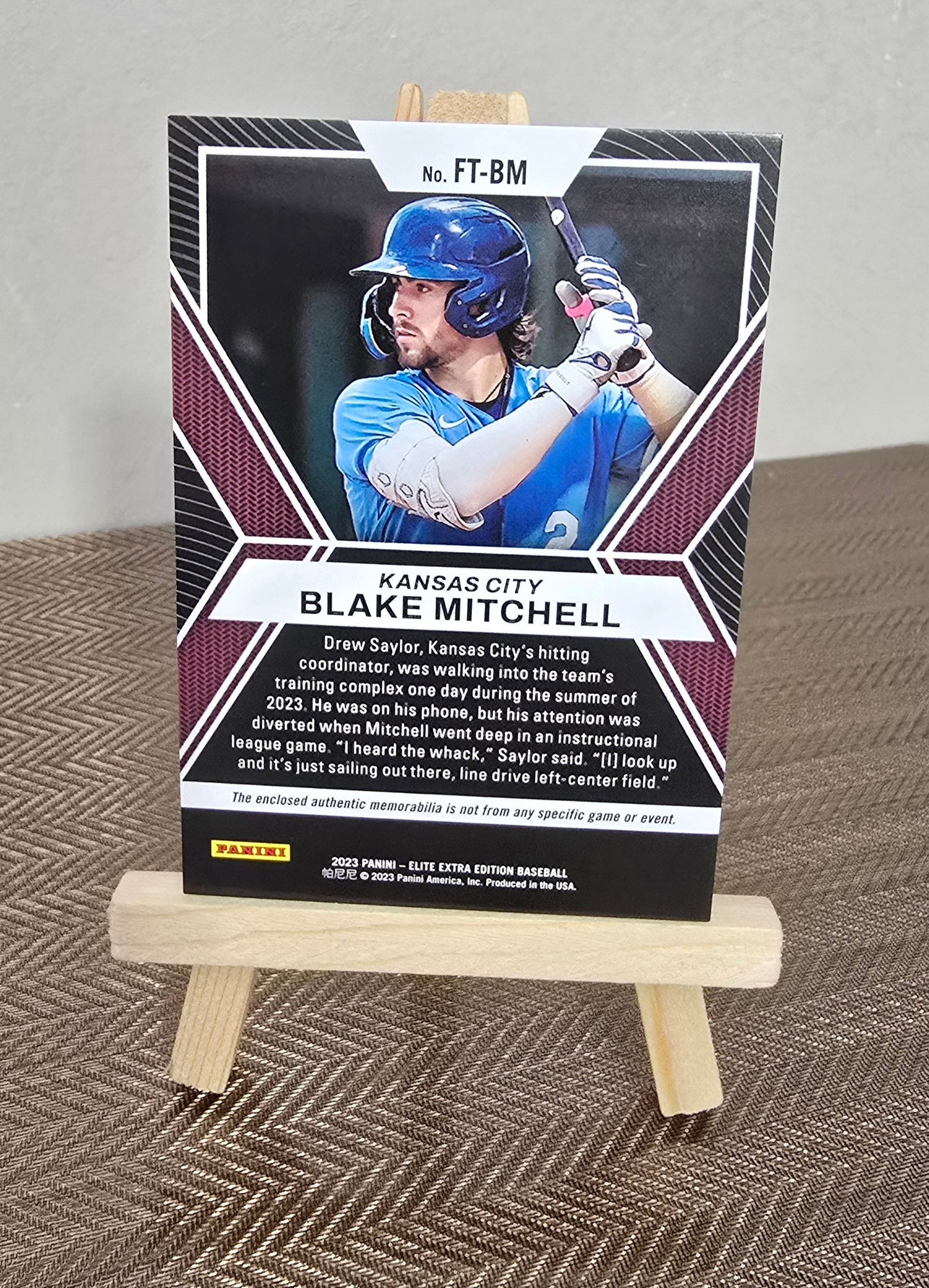 Carte Patch numérotée #192/199 collection Baseball MLB BLAKE MITCHELL Panini