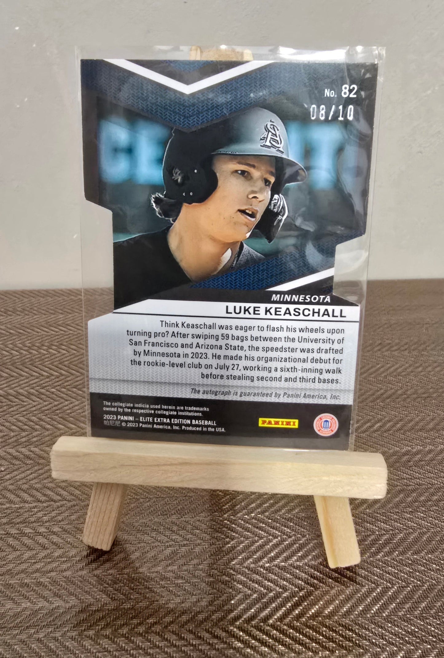 Carte autographe numérotée #08/10 collection Baseball MLB LUKE KEASCHALL Panini