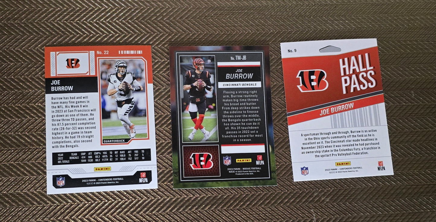 Lot 3 Cartes Football US NFL JOE BURROW