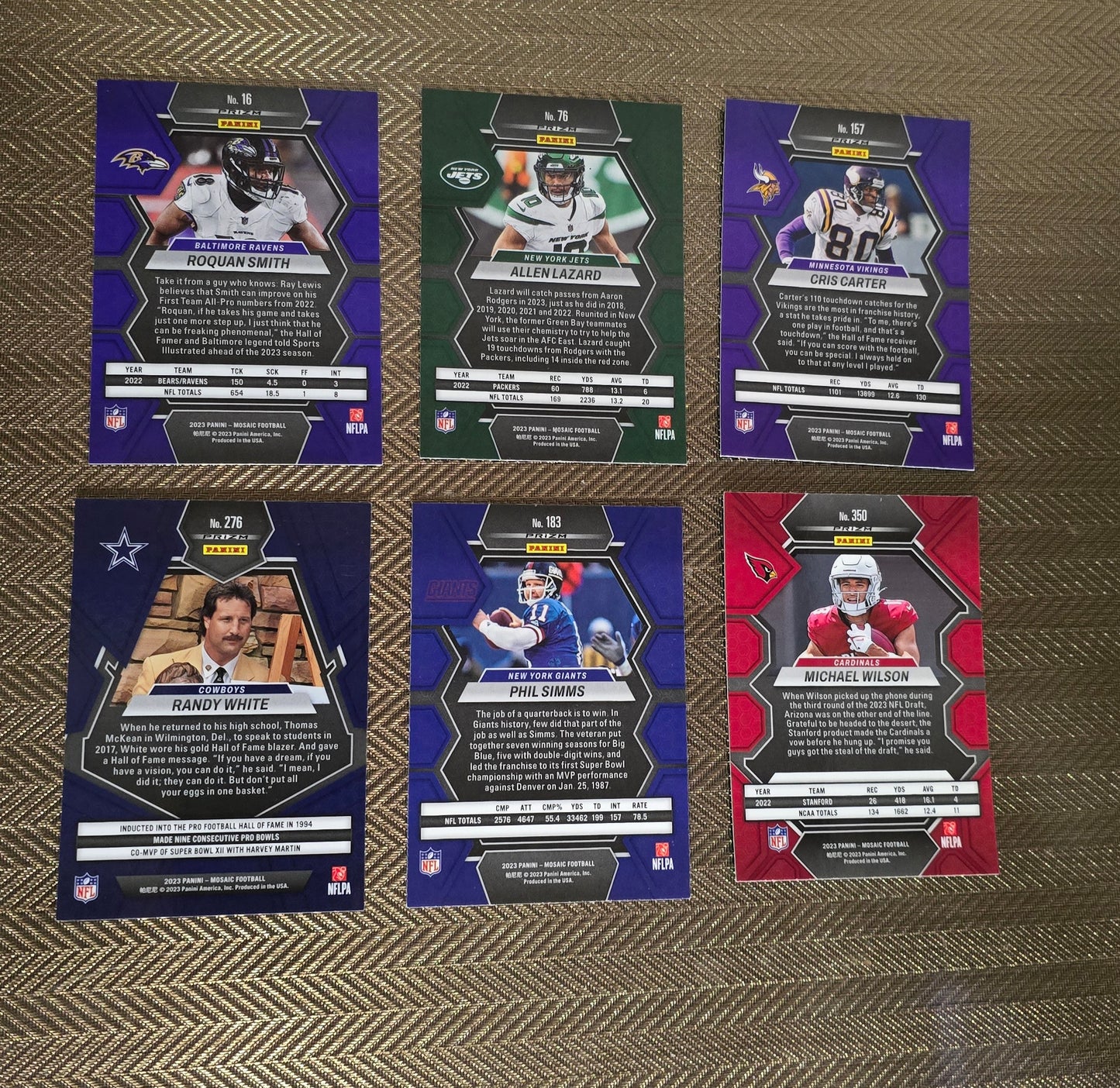 Lot 6 Panini Mosaic Cartes Football US NFL Divers