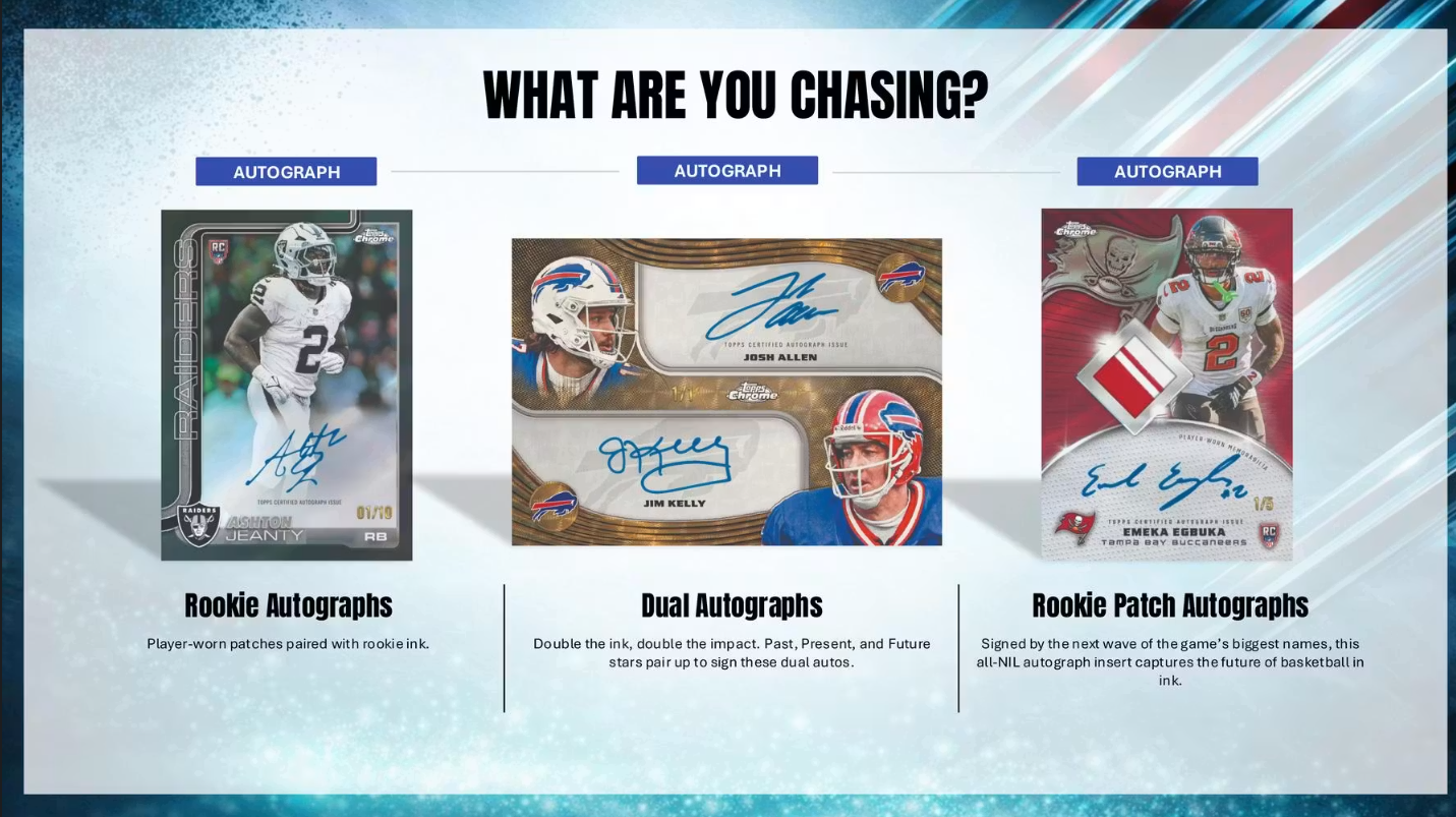 2025 Topps Chrome Cartes Football NFL Blaster Box