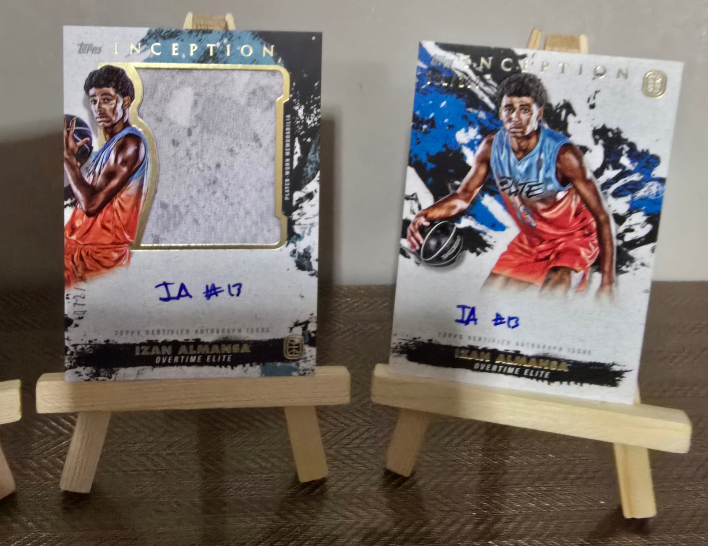 Lot 3 Cartes Autographes/Patch collection sport Basketball IZAN ALMANSA