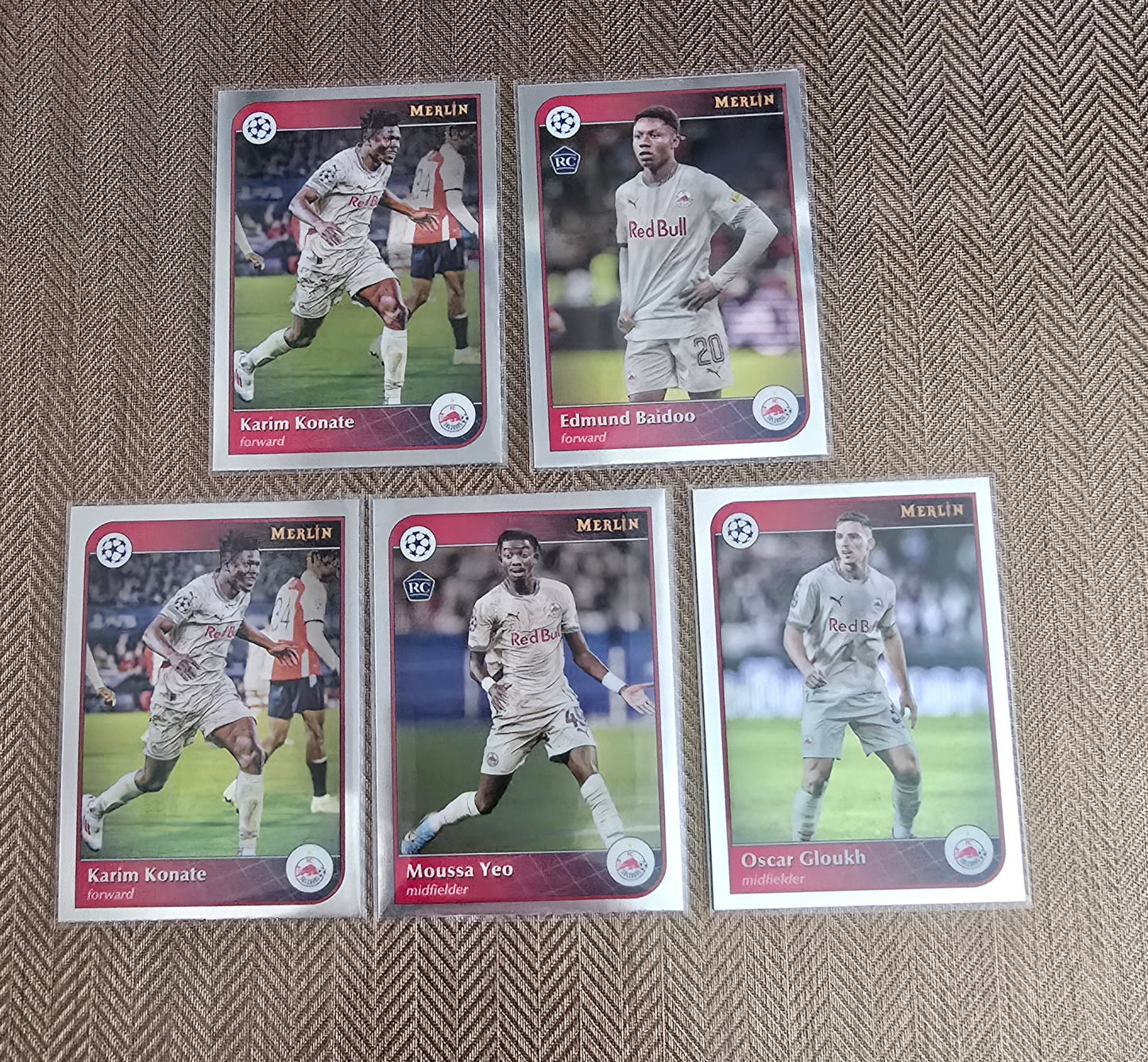 Lot 5 Cartes collection sport Soccer SALZBURG