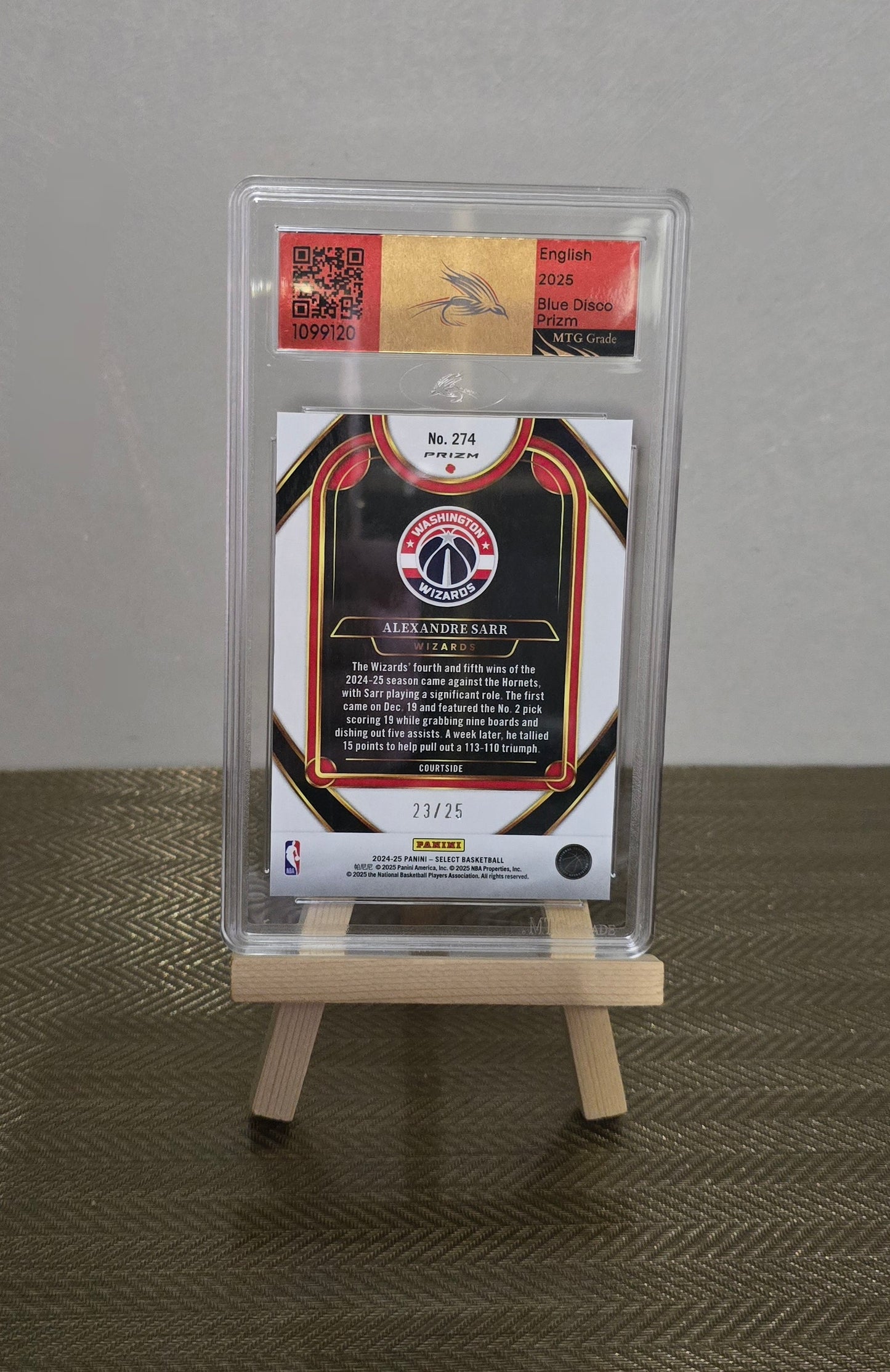 Carte Gradée MTG GRADE 10 - numérotée #23/25 collection sport Basketball NBA ALEXANDRE SARR