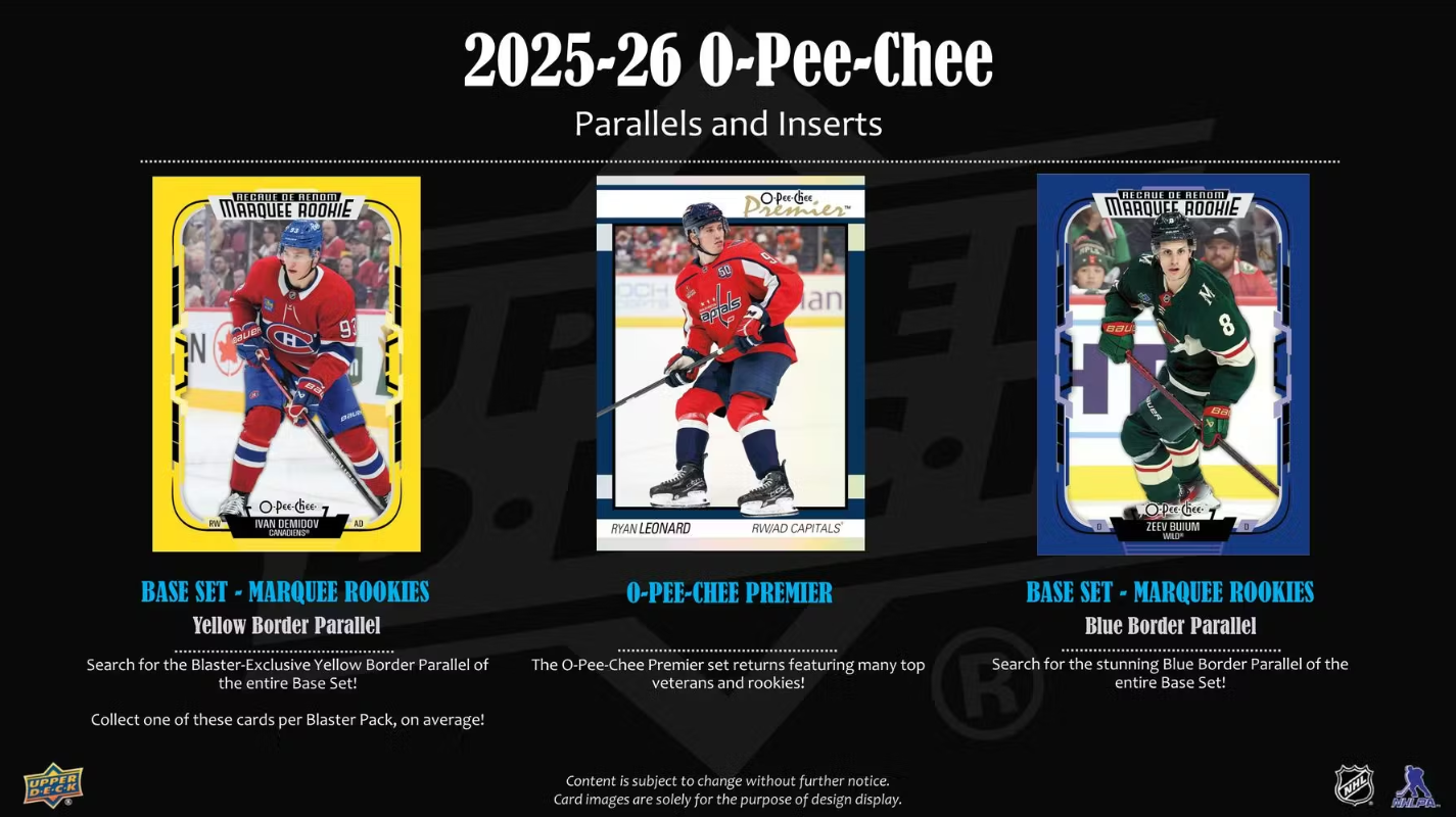 2025-26 Upper Deck O-Pee-Chee Cartes Hockey NHL Blaster Box