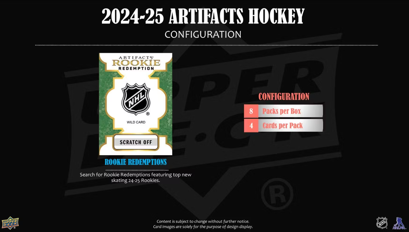 2024/2025 Upper Deck Artifacts Cartes Hockey NHL 7-Pack Blaster Box