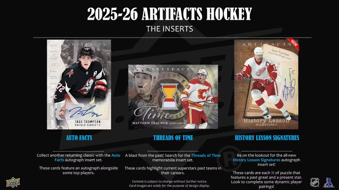 2025-26 Upper Deck Artifacts Cartes Hockey NHL Blaster Box Upper Deck