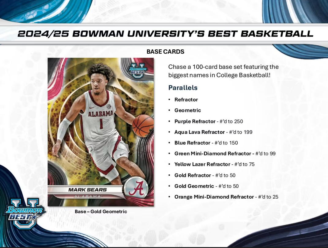 2024-25 Bowman University Best Cartes Basketball NBA Hobby Box Panini
