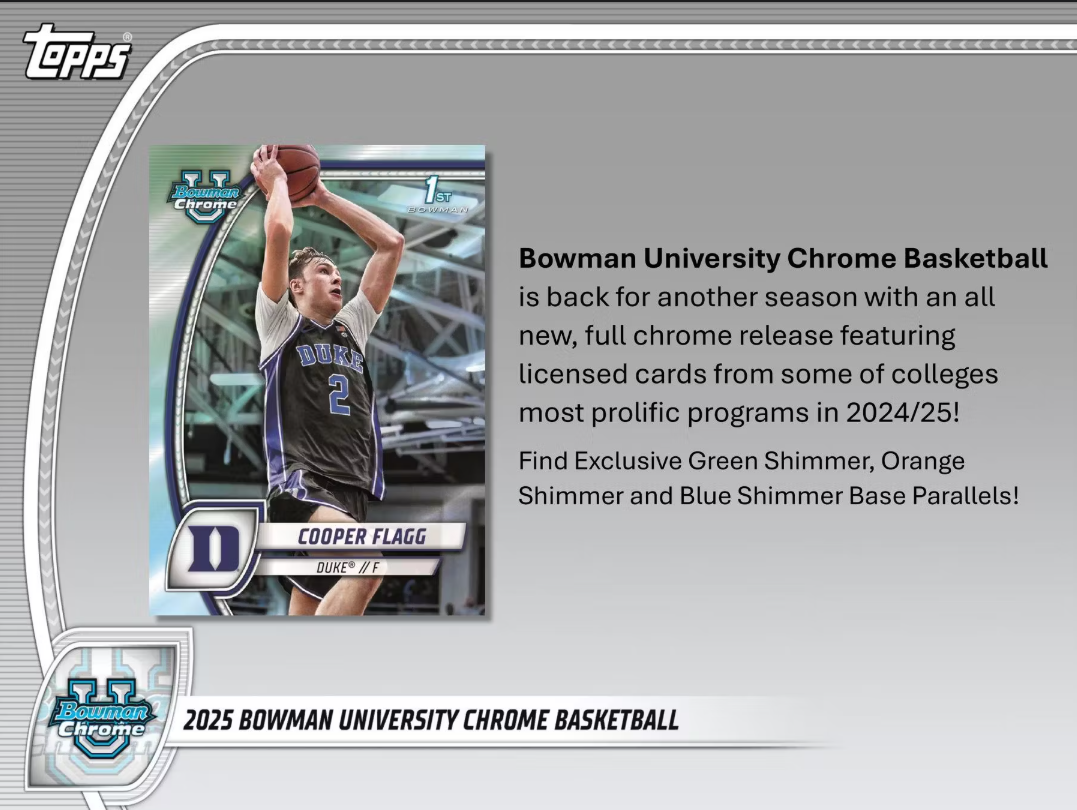 2024-25 Bowman University Chrome Cartes Basketball NBA Méga Box Panini
