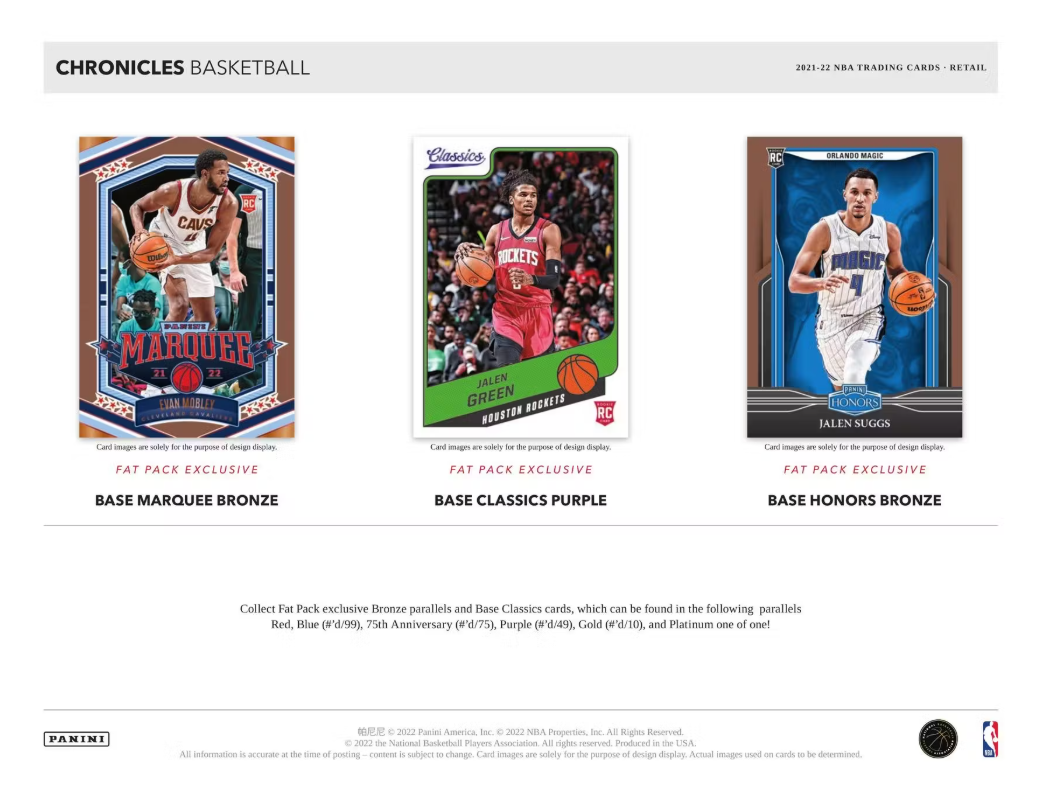 2021-22 Panini Chronicles Cartes Basketball NBABlaster Box (Pink Parallels!) Panini