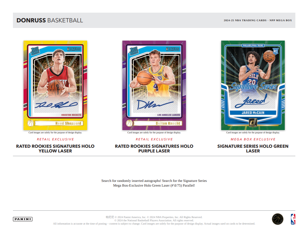2024-25 Panini Donruss Cartes Basketball NBA Méga Box