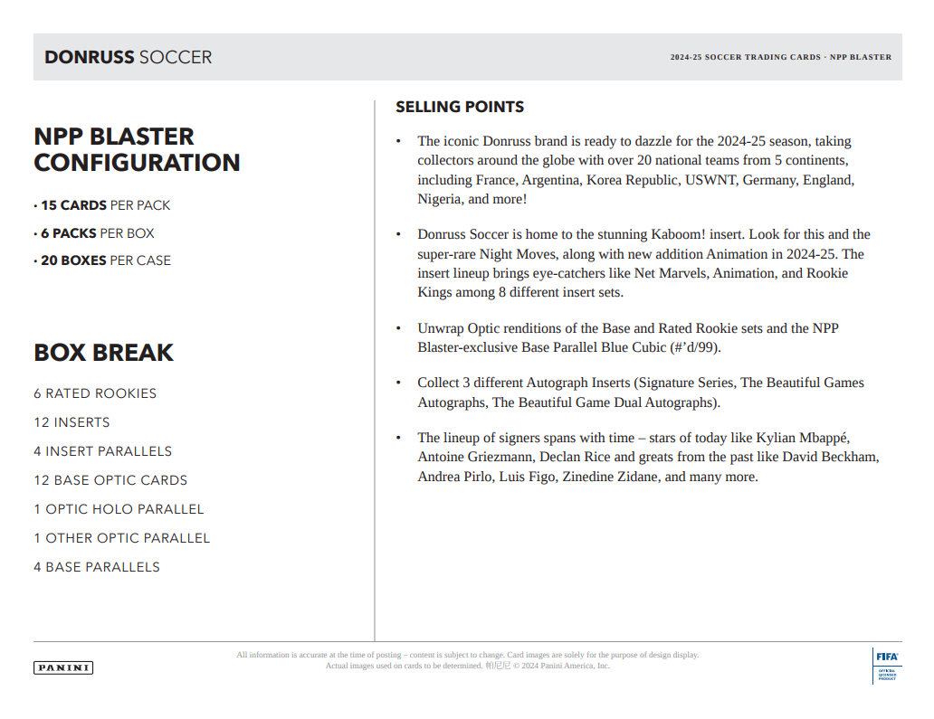 2024-25 Panini Donruss Cartes Soccer Blaster Box