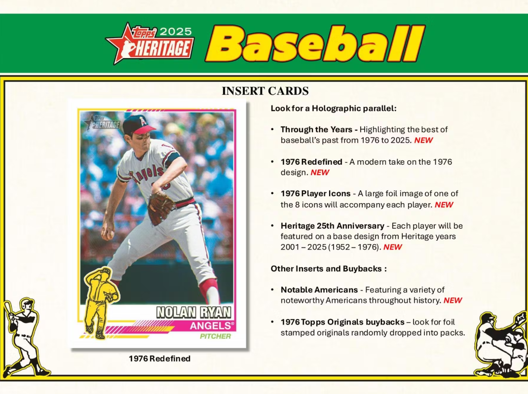 2025 Topps Heritage Cartes Baseball MLB Blaster Box