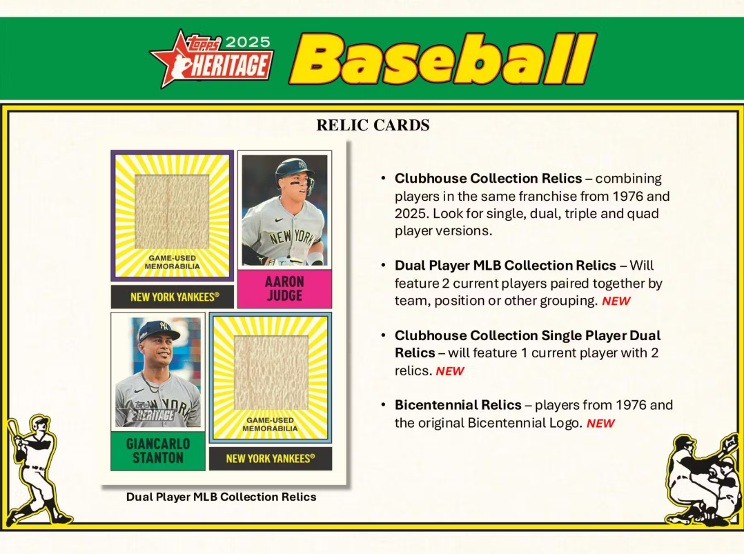 2025 Topps Heritage Cartes Baseball MLB Blaster Box