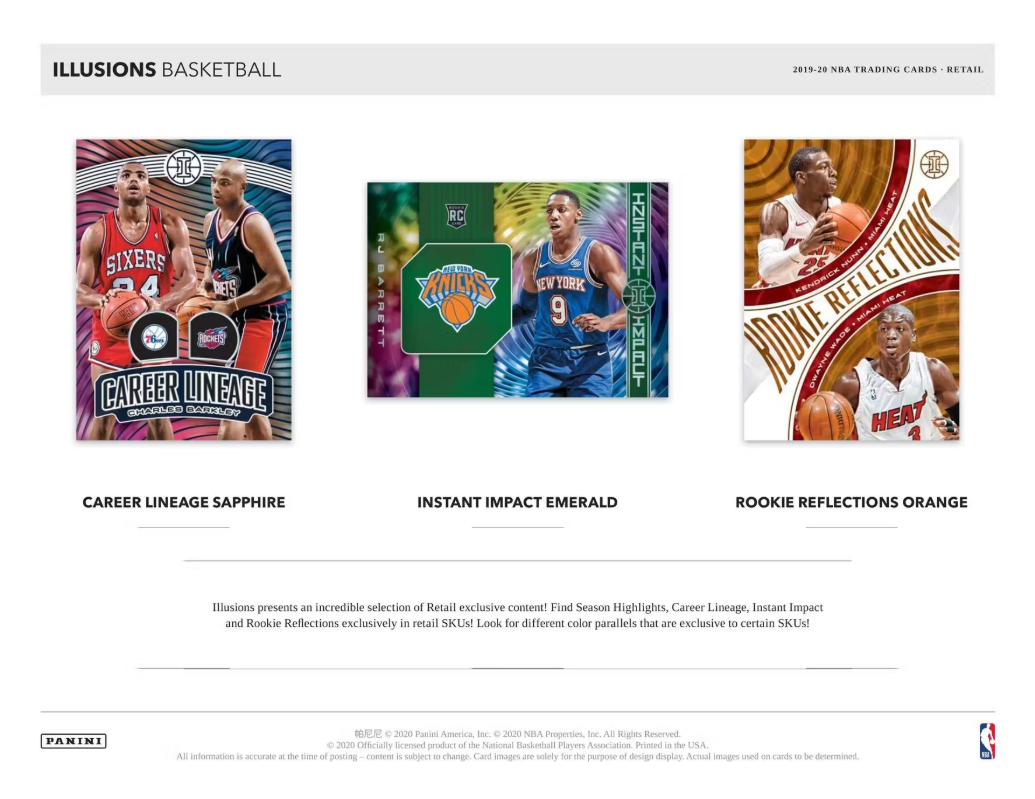 2019-20 Panini Illusions Cartes Basketball NBA Méga Box Panini