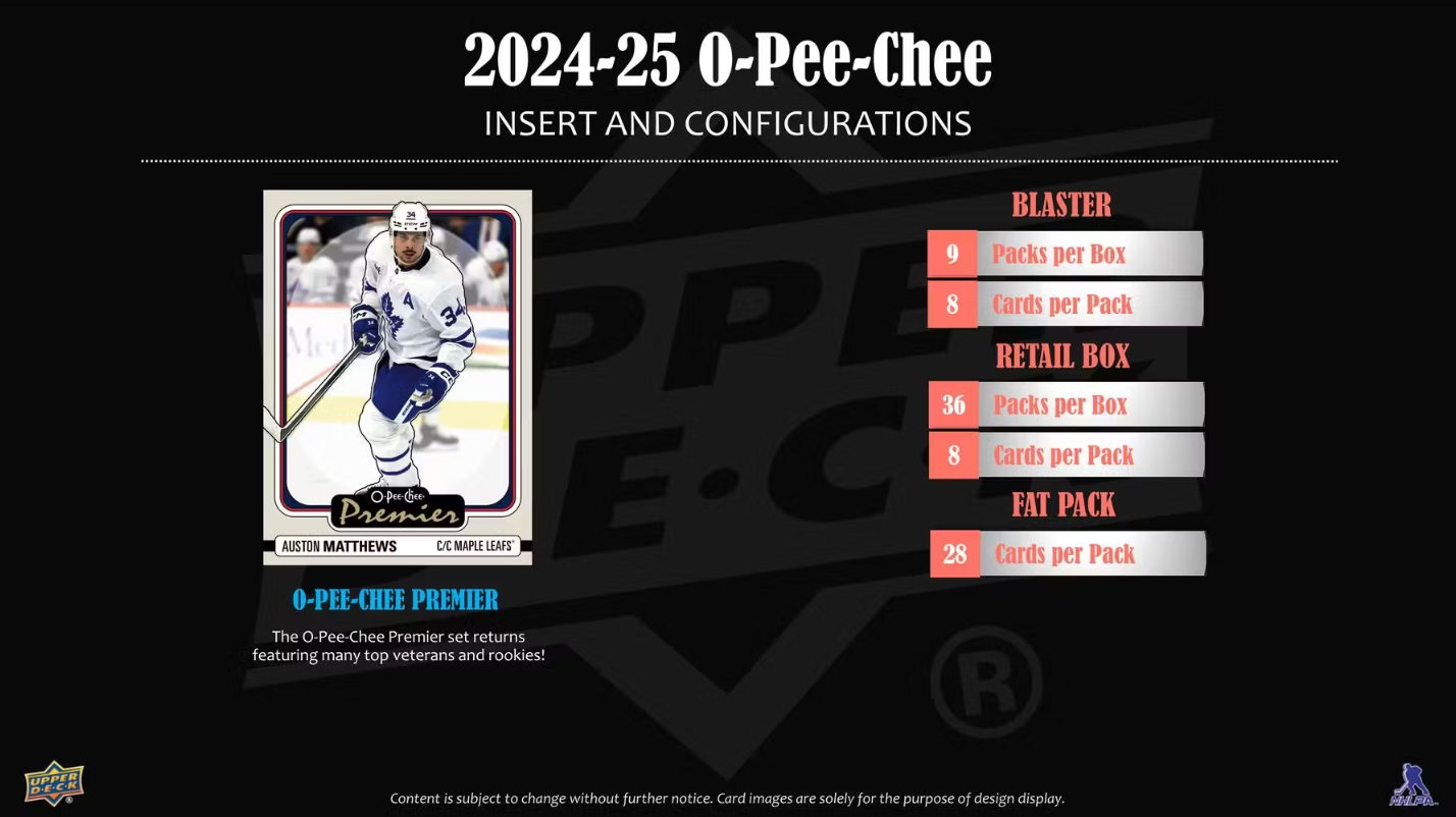 2024-25 Upper Deck O-Pee-Chee Cartes Hockey NHL 9-Pack Blaster Box Upper Deck