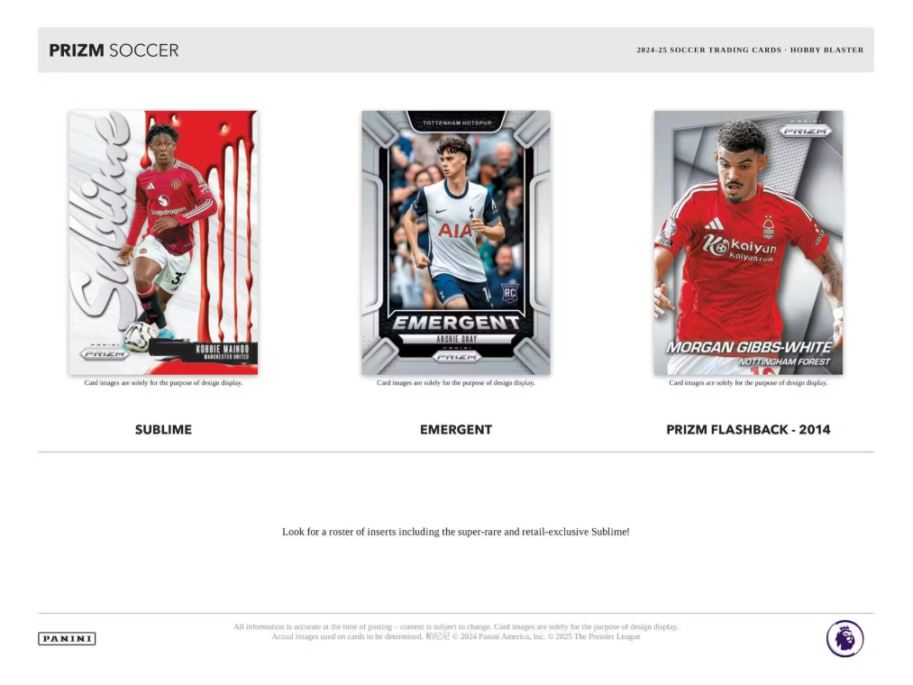 2024-25 Panini PRIZM Premier League EPL Cartes Soccer Hobby Blaster Box Panini