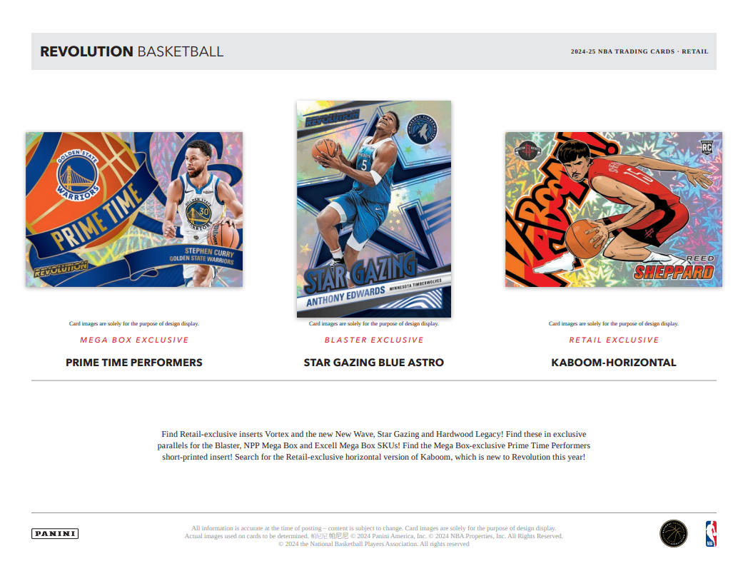 2024-25 Panini Revolution Cartes Basketball NBA Blaster Box