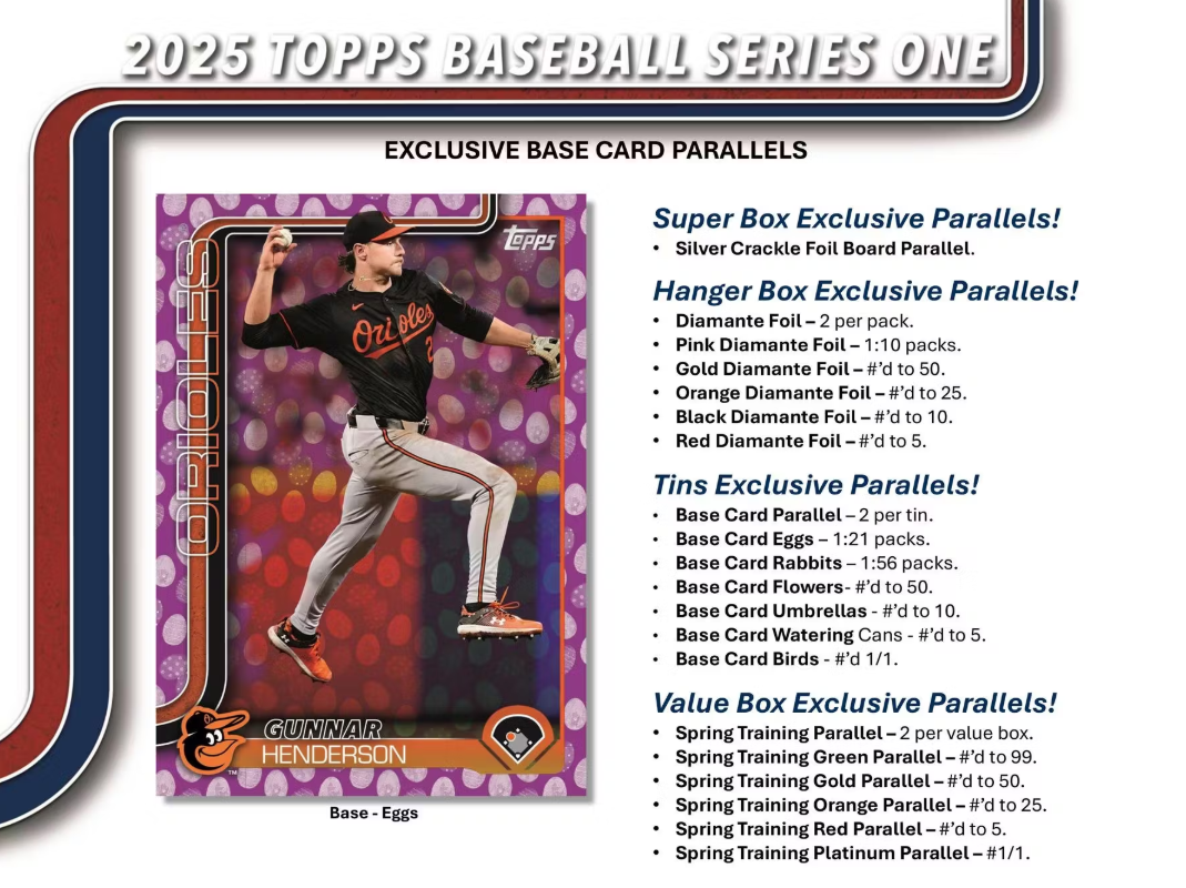 2025 Topps Series 1 Cartes Baseball MLB 7-Pack Blaster Box Panini