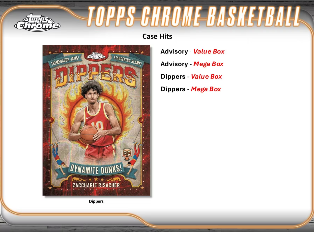 2024-25 Topps Chrome Cartes Basketball NBA Blaster Box