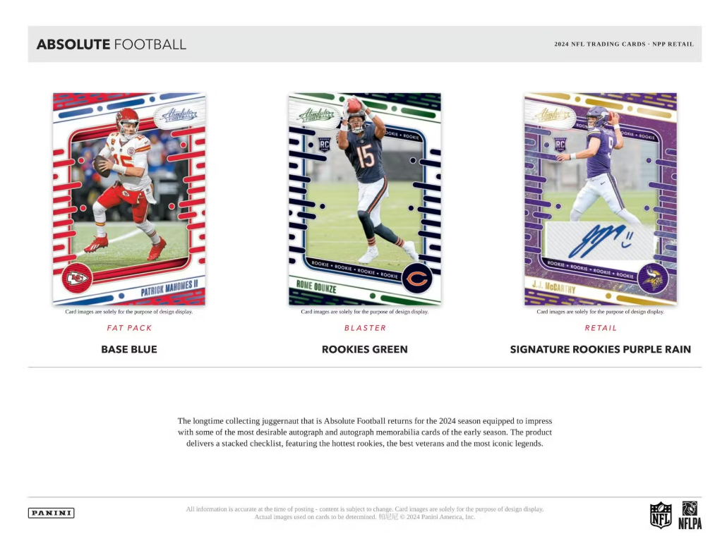 2024 Panini Absolute Cartes Football NFL 6-Pack Blaster Box