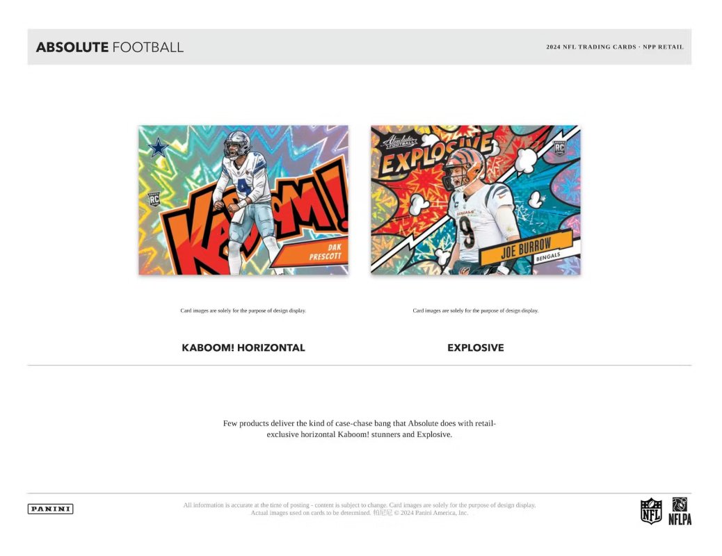 2024 Panini Absolute Cartes Football NFL 6-Pack Blaster Box
