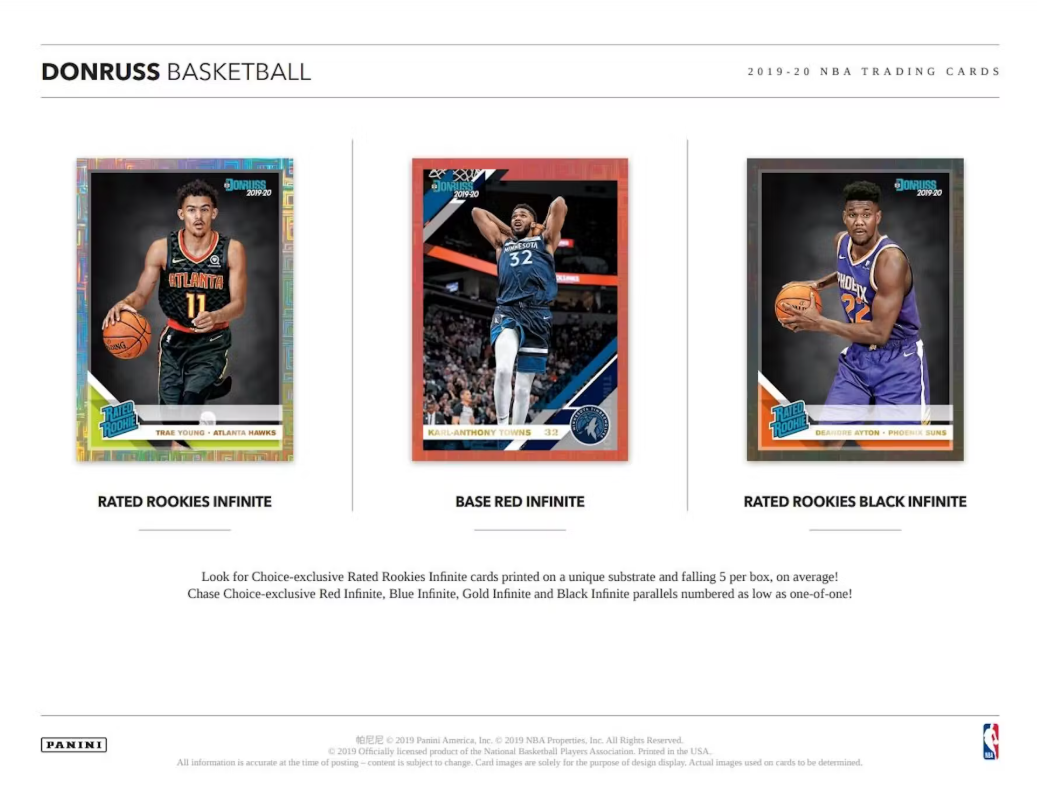 2019-20 Panini Donruss Cartes Basketball NBA Blaster Box