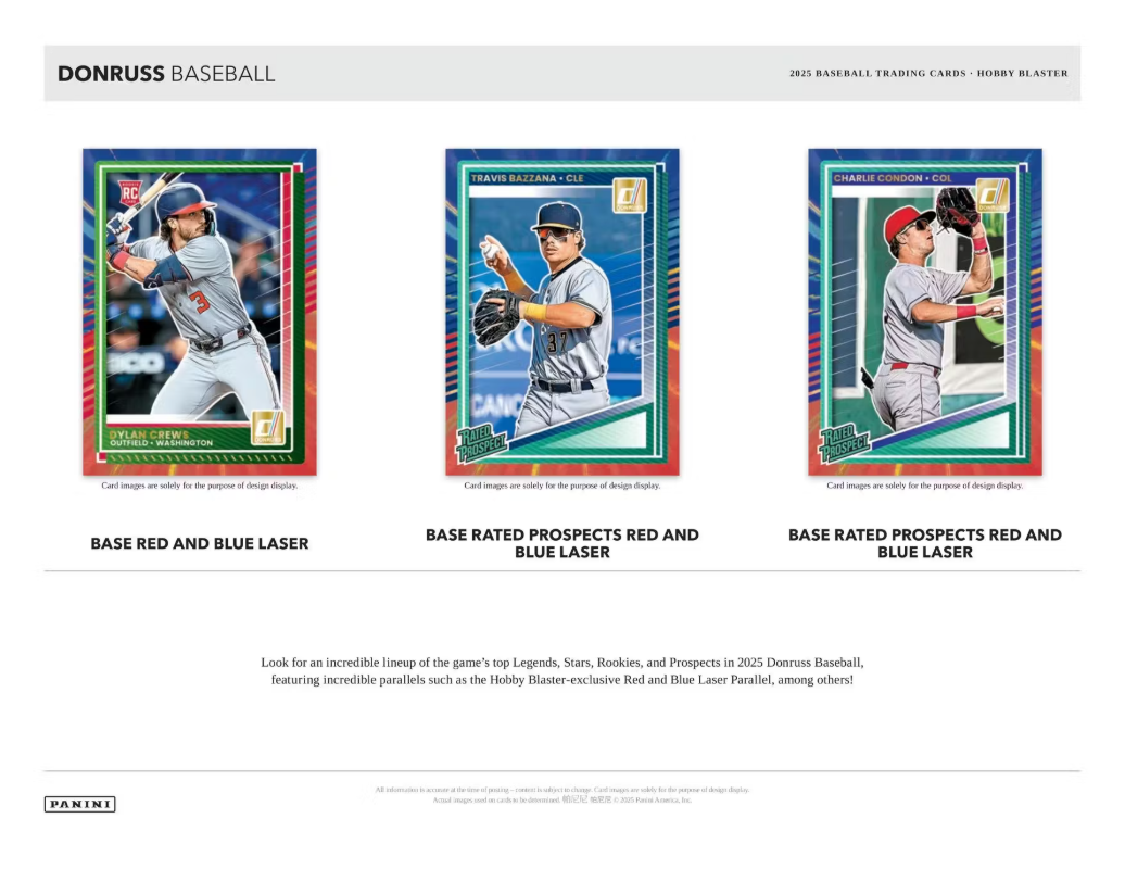 2025 Panini Donruss Cartes Baseball MLB Hobby Blaster Box Panini