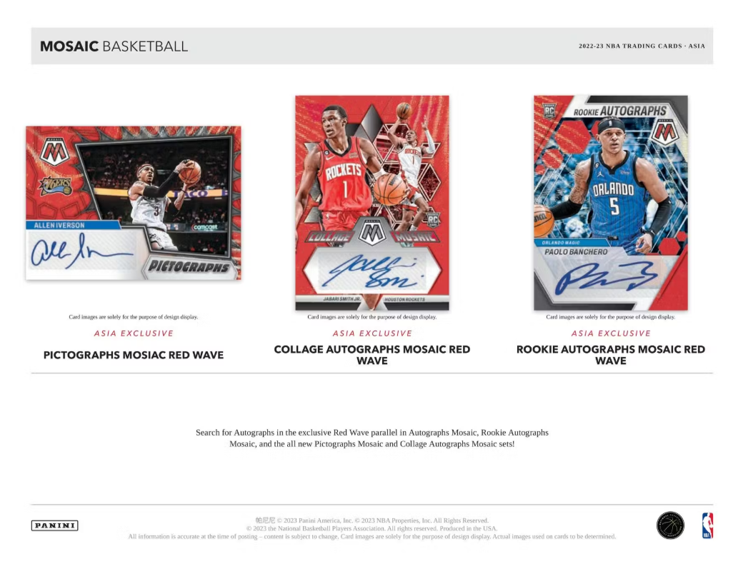 2022-23 Panini Mosaic Cartes Basketball NBA Asia Box Panini