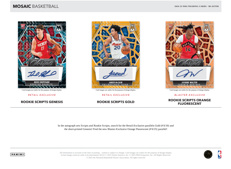 2024-25 Panini Mosaic Cartes Basketball NBA Blaster Box Panini