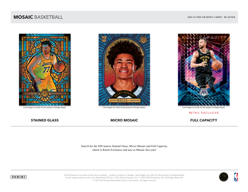2024-25 Panini Mosaic Cartes Basketball NBA Blaster Box Panini